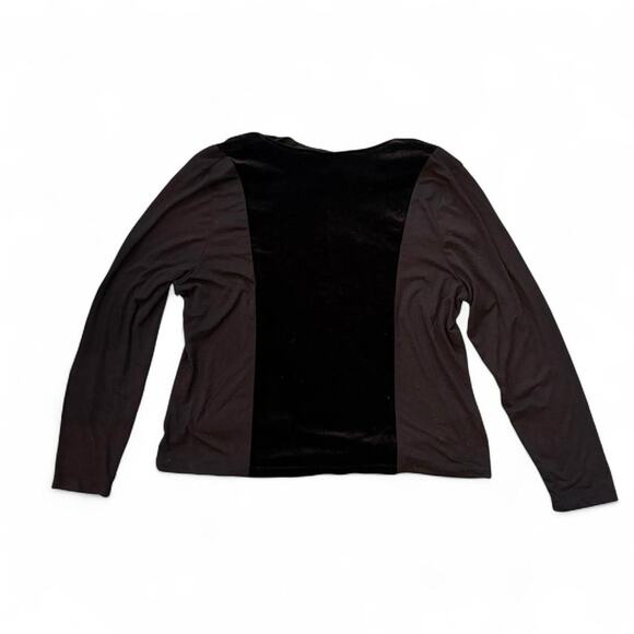 Y2k whimsigoth fairy black slouchy neckline velvet accent blouse women's18/20 XL - Picture 3 of 7